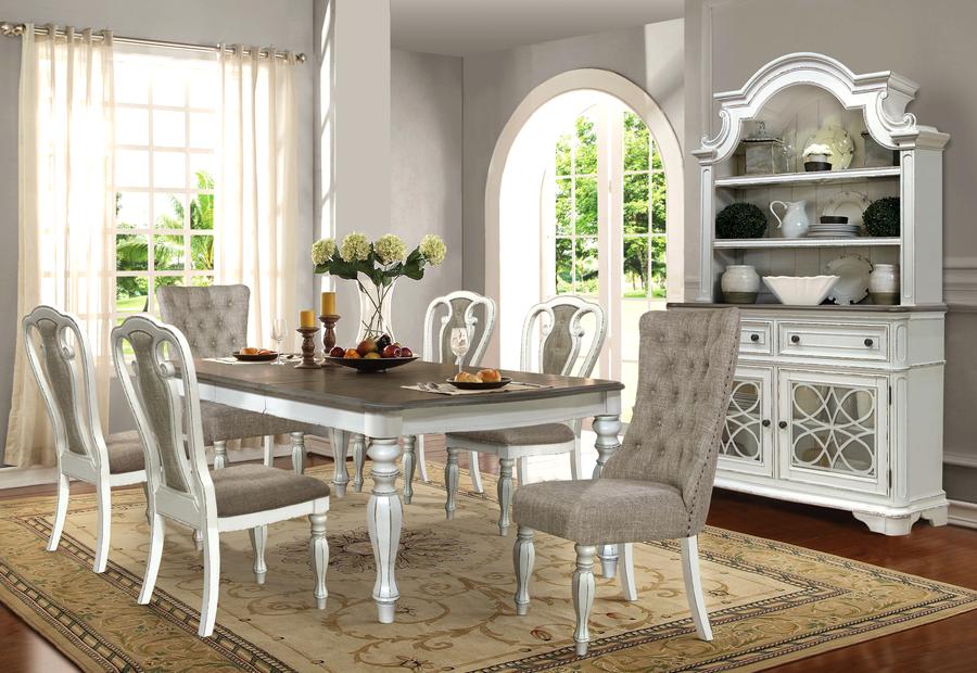 McFerran D738 Samantha 7 Pc Dining Collection w/2 Extension Leaves