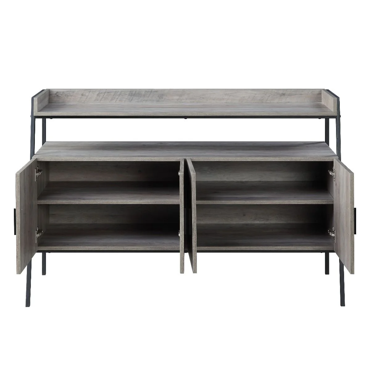Samiya TV Stand Gray Oak & Black Finish - Image 3