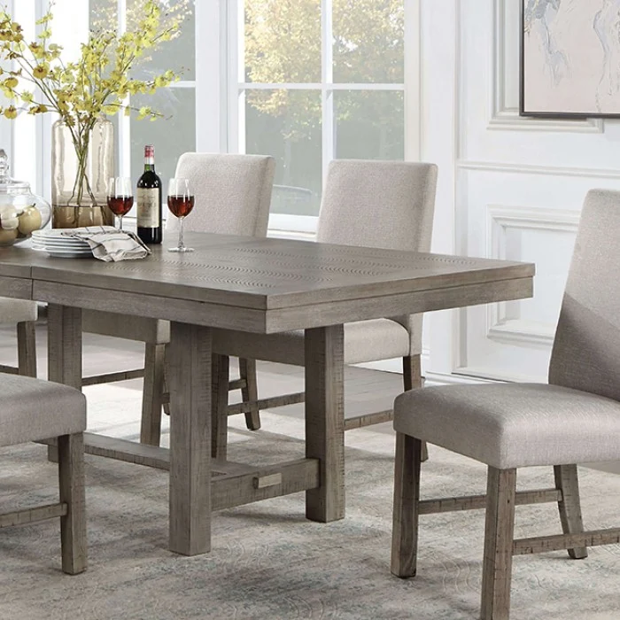 San Antonio Gray Rustic Dining Set with Extension - Image 2