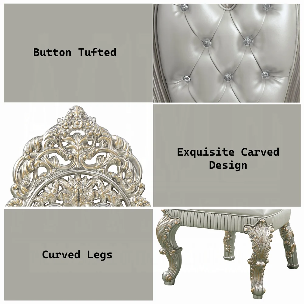 Sandoval Champagne Finish 7 Pc Dining Collection - Image 12