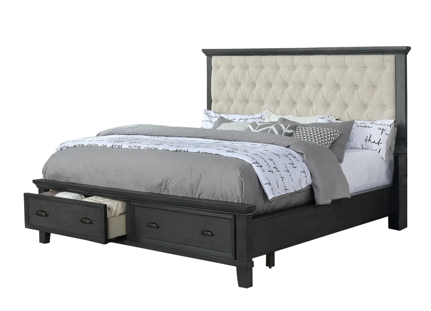 Sandy Queen 5 Pc Bedroom Collection - Cappuccino Finish - Image 2