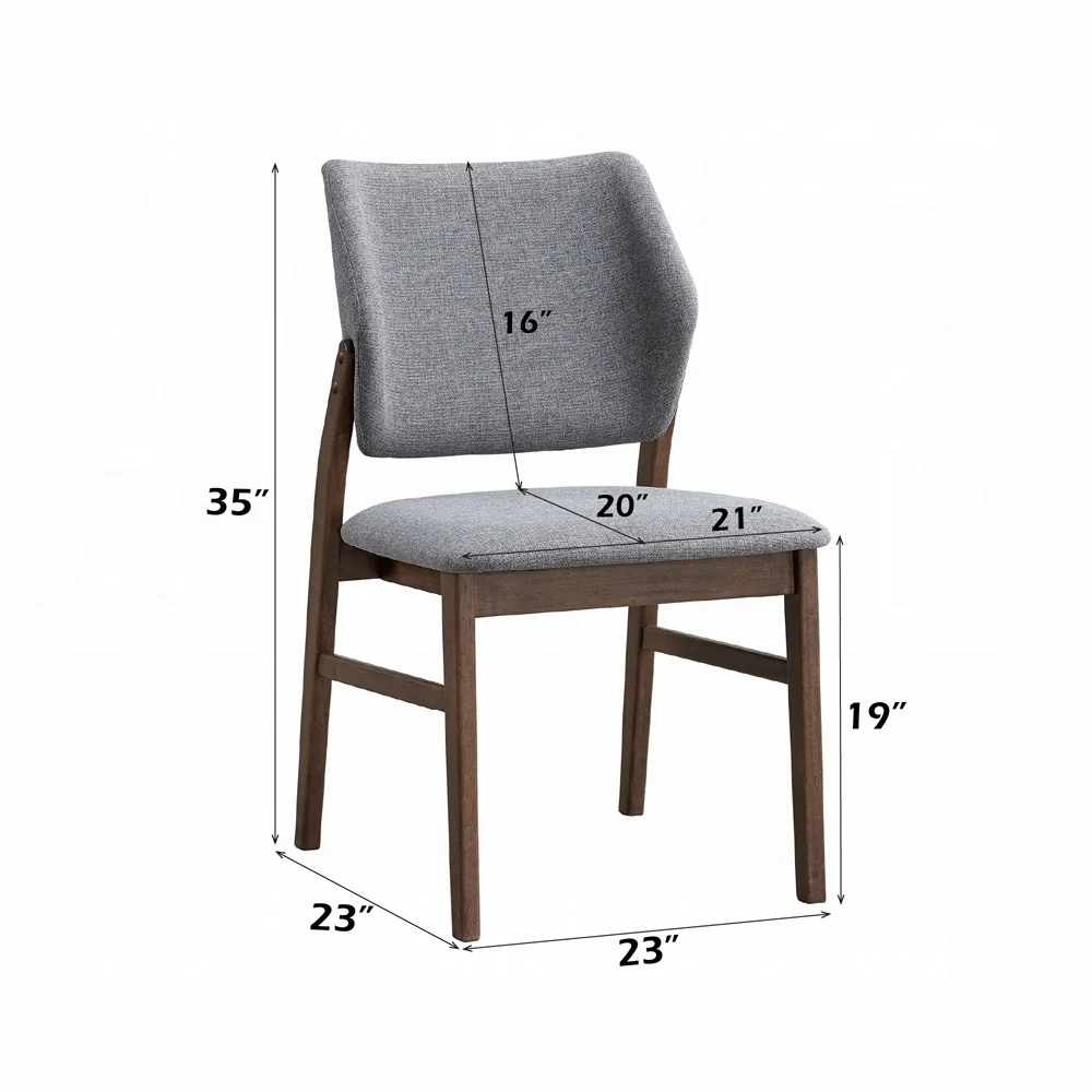 Sarha 5 Pc Walnut Light Gray Dining Set - Image 10