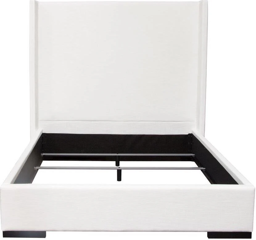 Seattle Low Profile White Linen Bed - Image 2