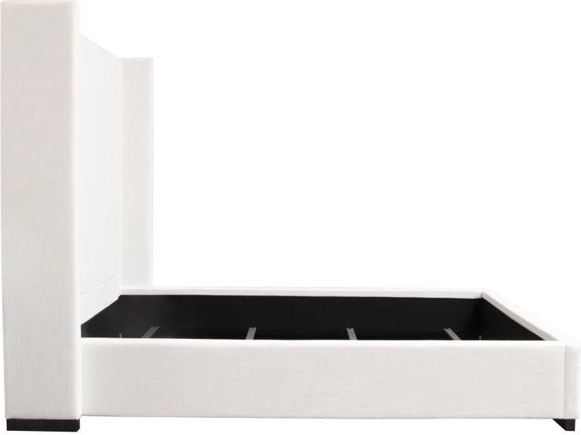Seattle Low Profile White Linen Bed - Image 7