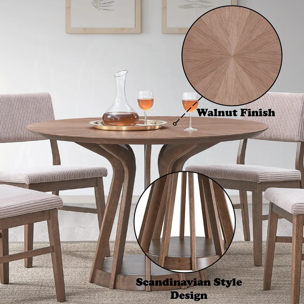 Seda 5 Pc Walnut Dining Collection - 2 Chair Choices - Image 4