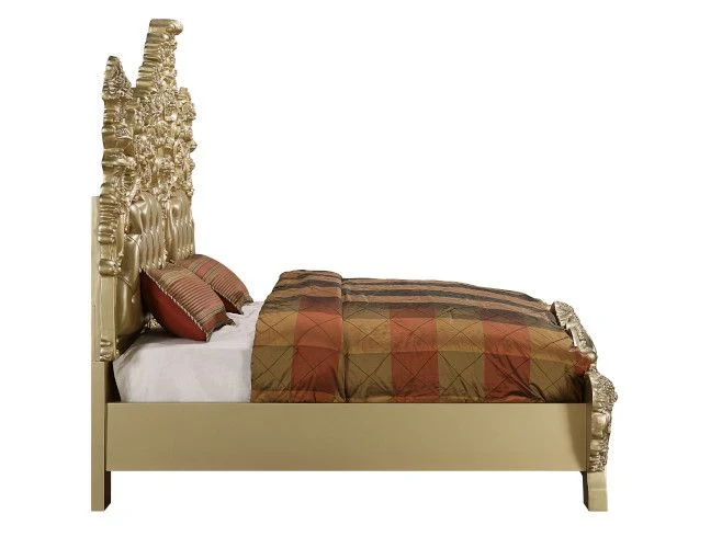 Seville Gold Finish Bedroom Collection - Intricately Carved - Image 3