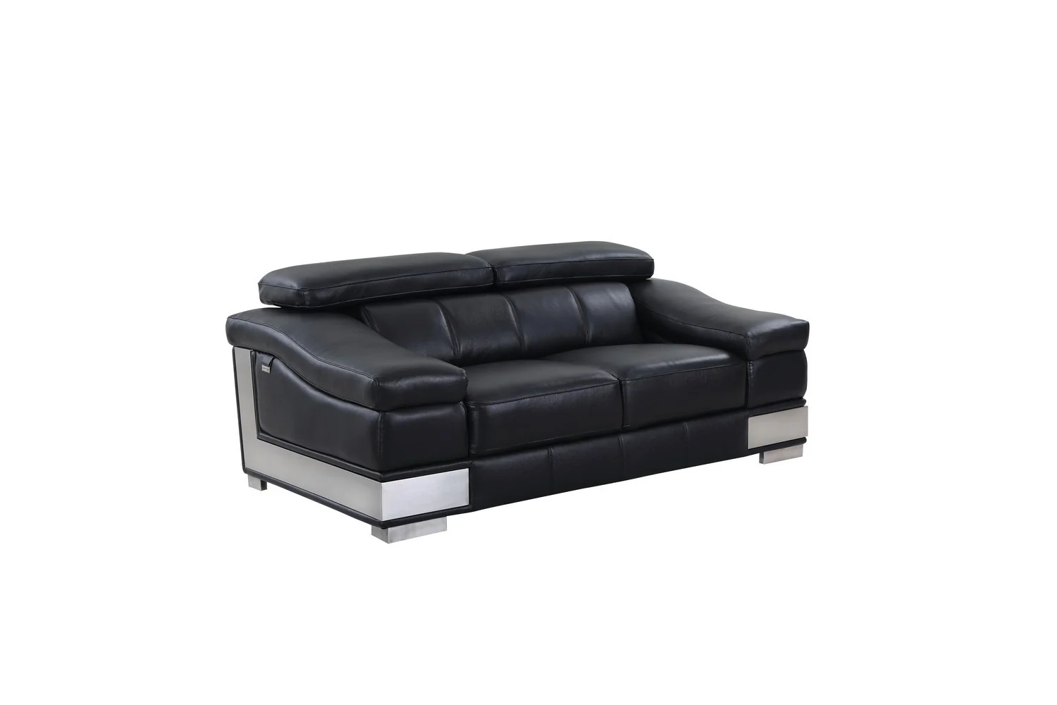 Global United 415 Italian Leather Sofa Collection - Black or Gray - Image 7
