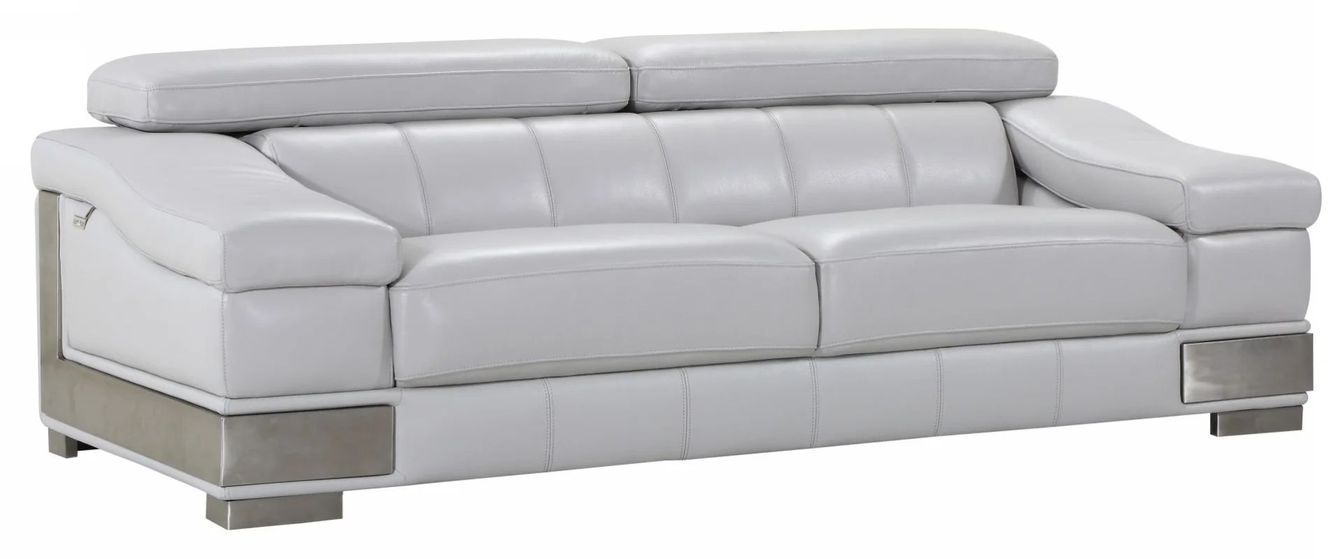 Global United 415 Shadow 3 Pc Sofa Set - Light Gray - Image 3