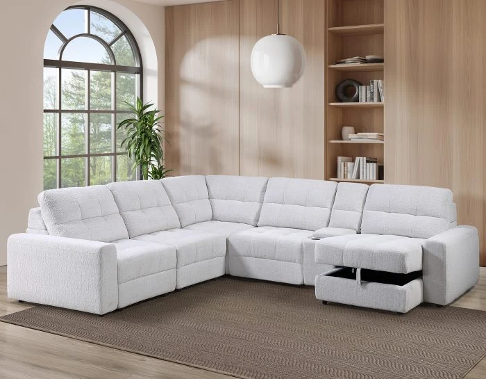 Snyder White 7 Pc Slider Sectional - Image 3