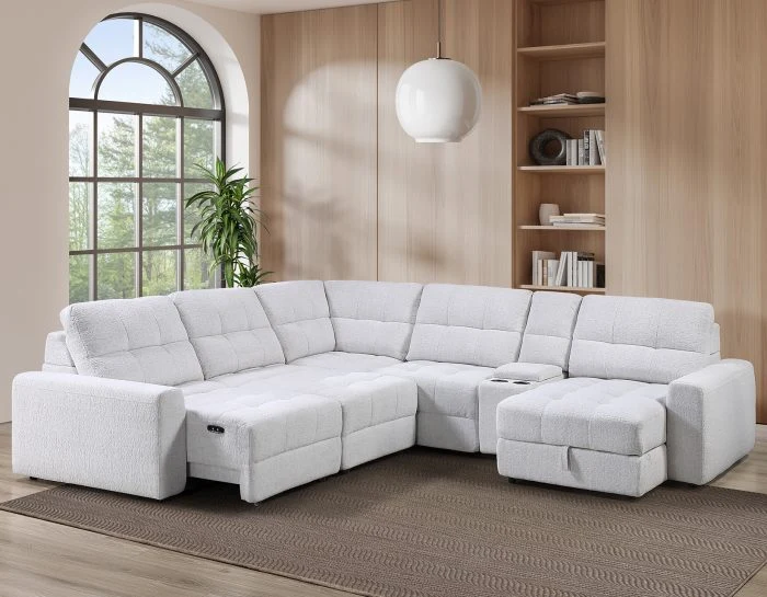Snyder White 7 Pc Slider Sectional - Image 4