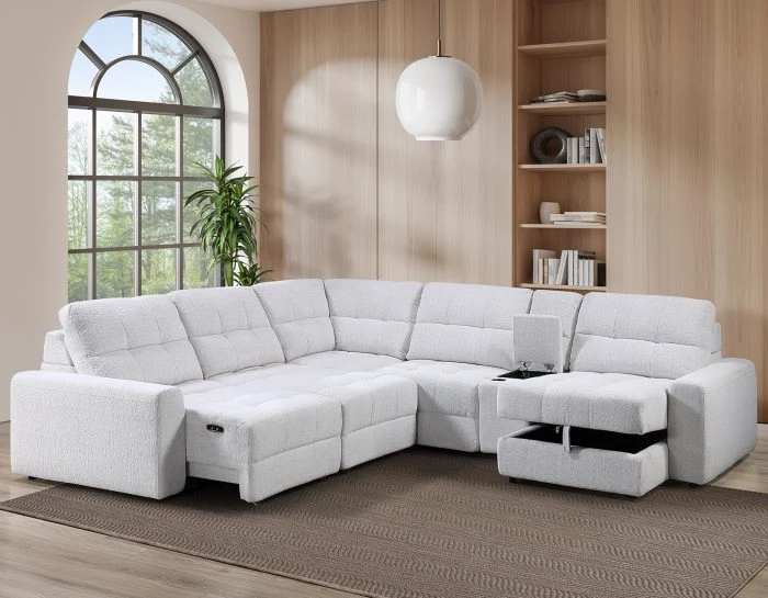 Snyder White 7 Pc Slider Sectional - Image 5
