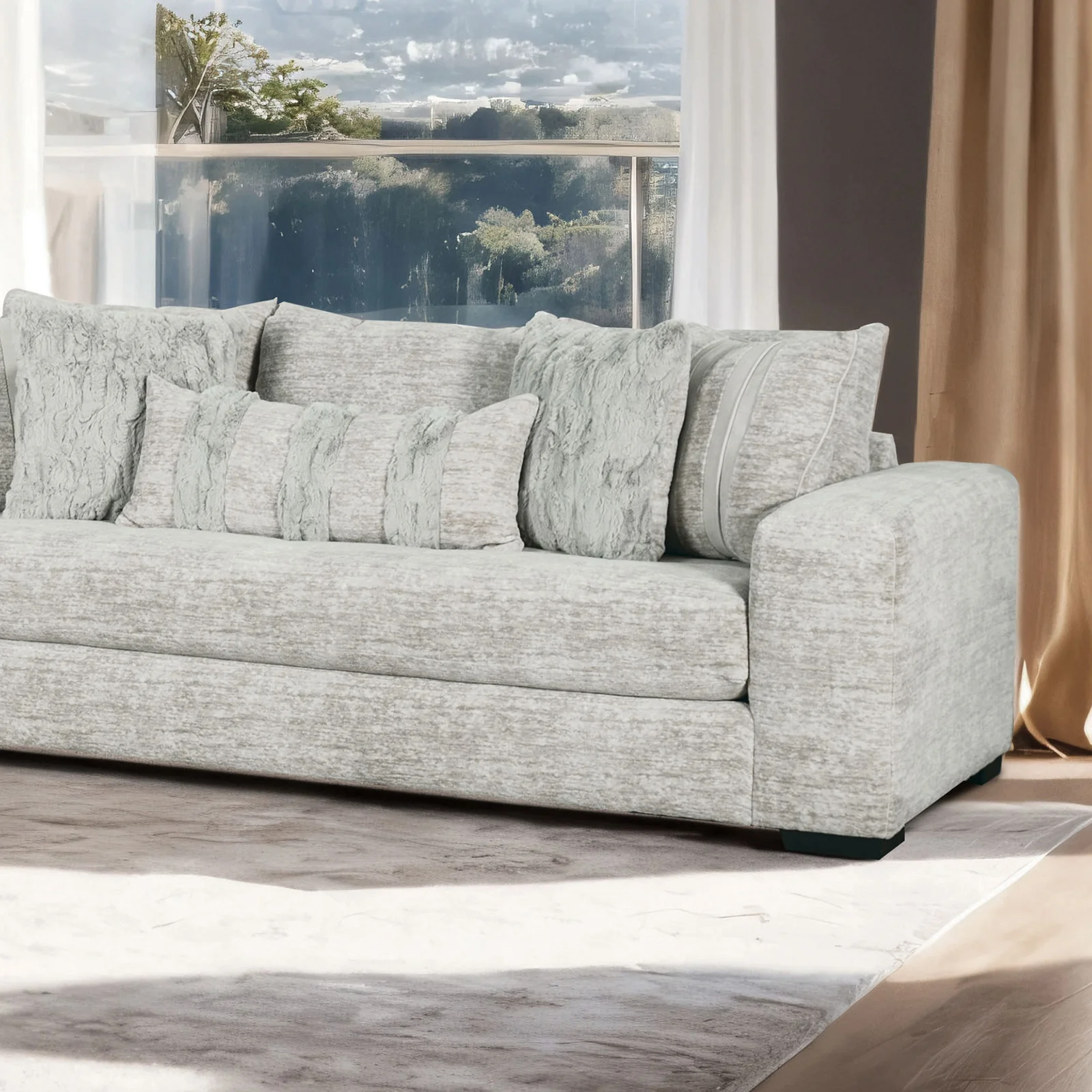Summerset Gray Chenille Sofa Set SM5199-SF