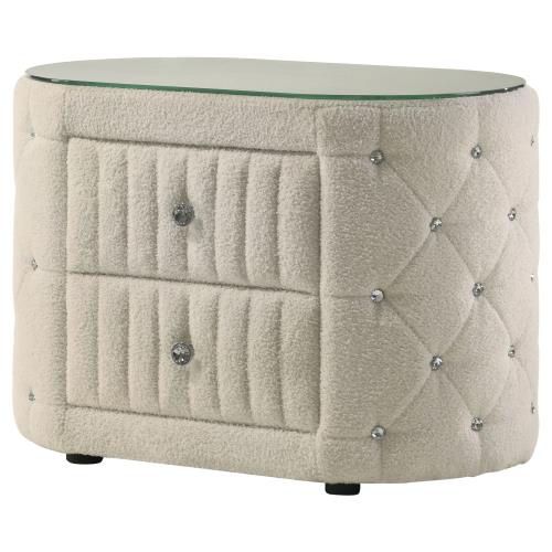 Sonya 360122 Boucle Upholstered Nightstand - Image 4