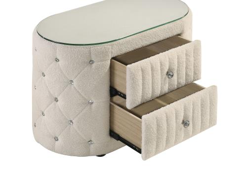 Sonya 360122 Boucle Upholstered Nightstand - Image 7