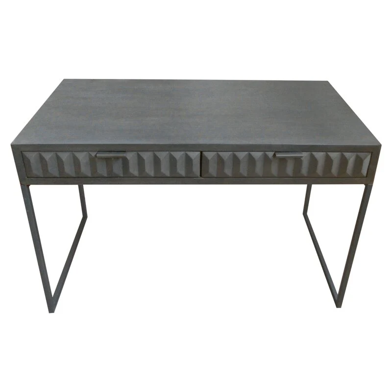 Spectrum Desk Collection - Smoke Gray Solid Mango Wood - Image 5