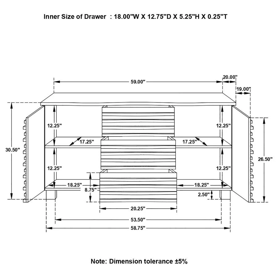 Stanton 3 Drawer Server 102065 - Image 3