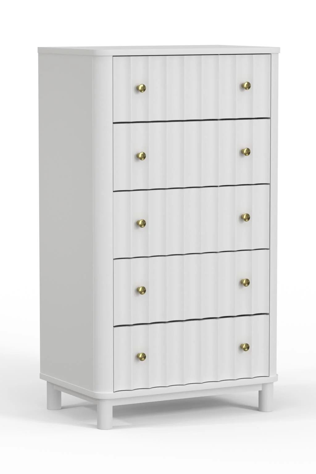 Stapleton White 5 Drawer Chest - Image 3