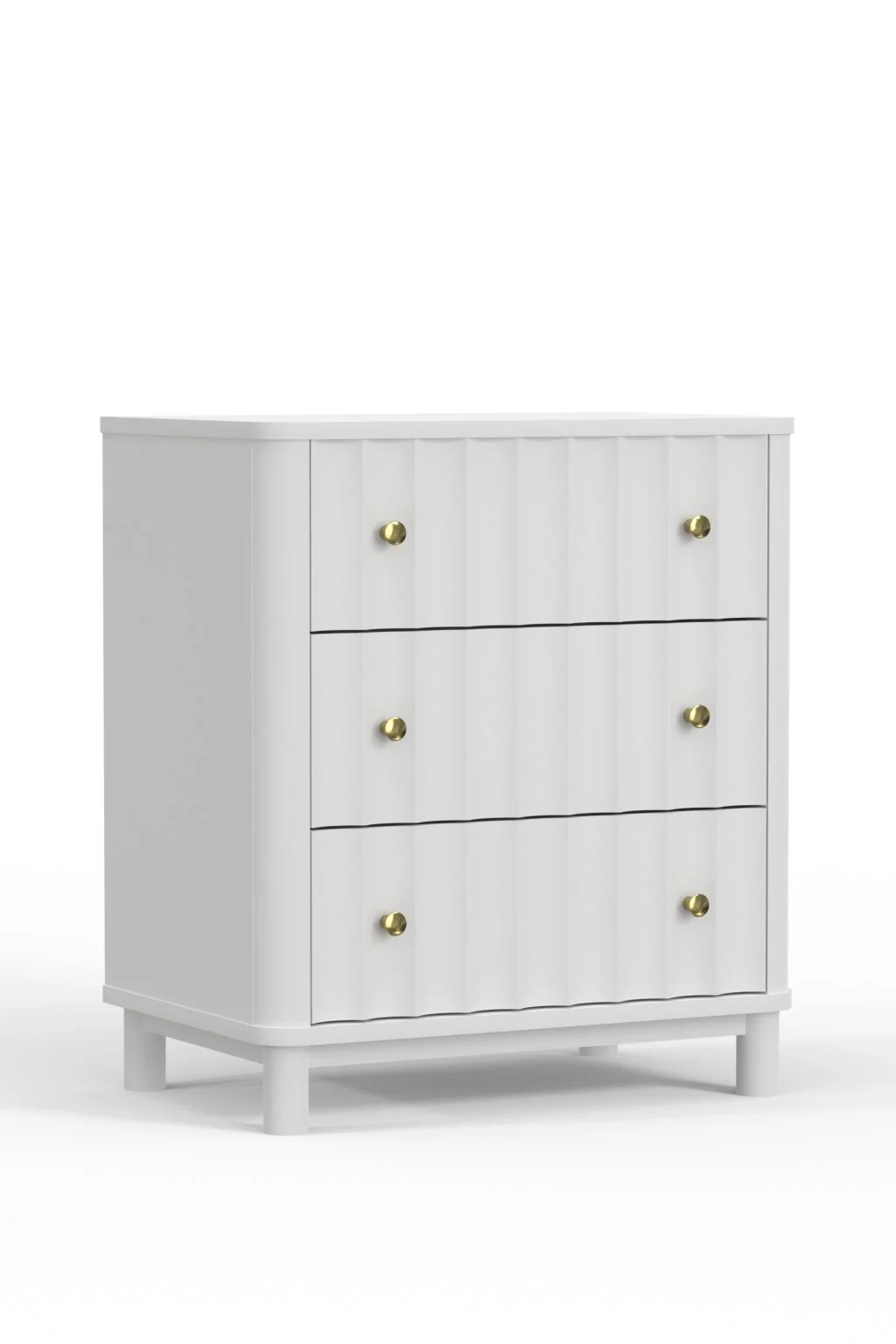 Stapleton White Small 3 Drawer Chest - Image 3