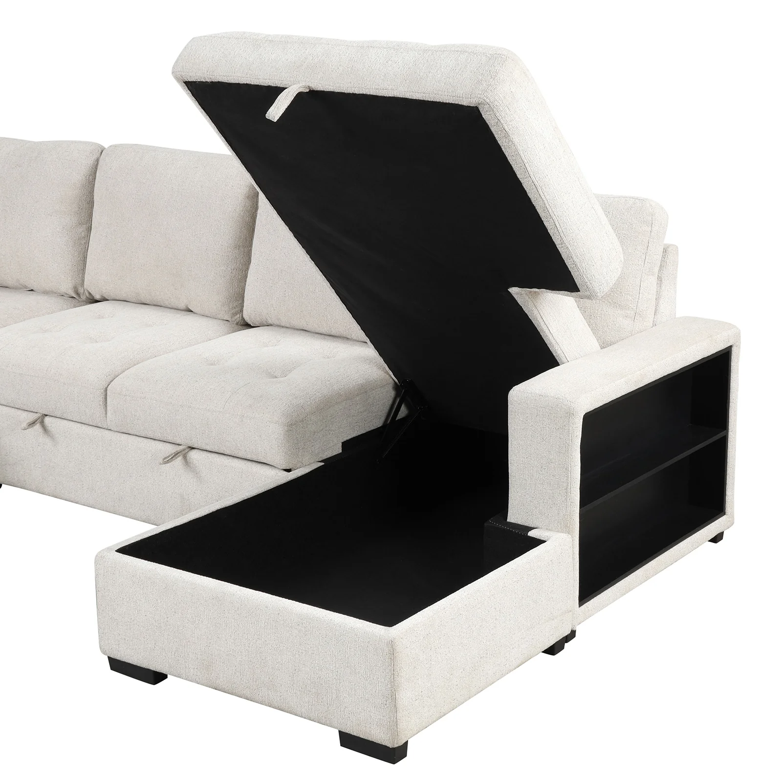 Stockwell Beige Sleeper Sectional - Image 4