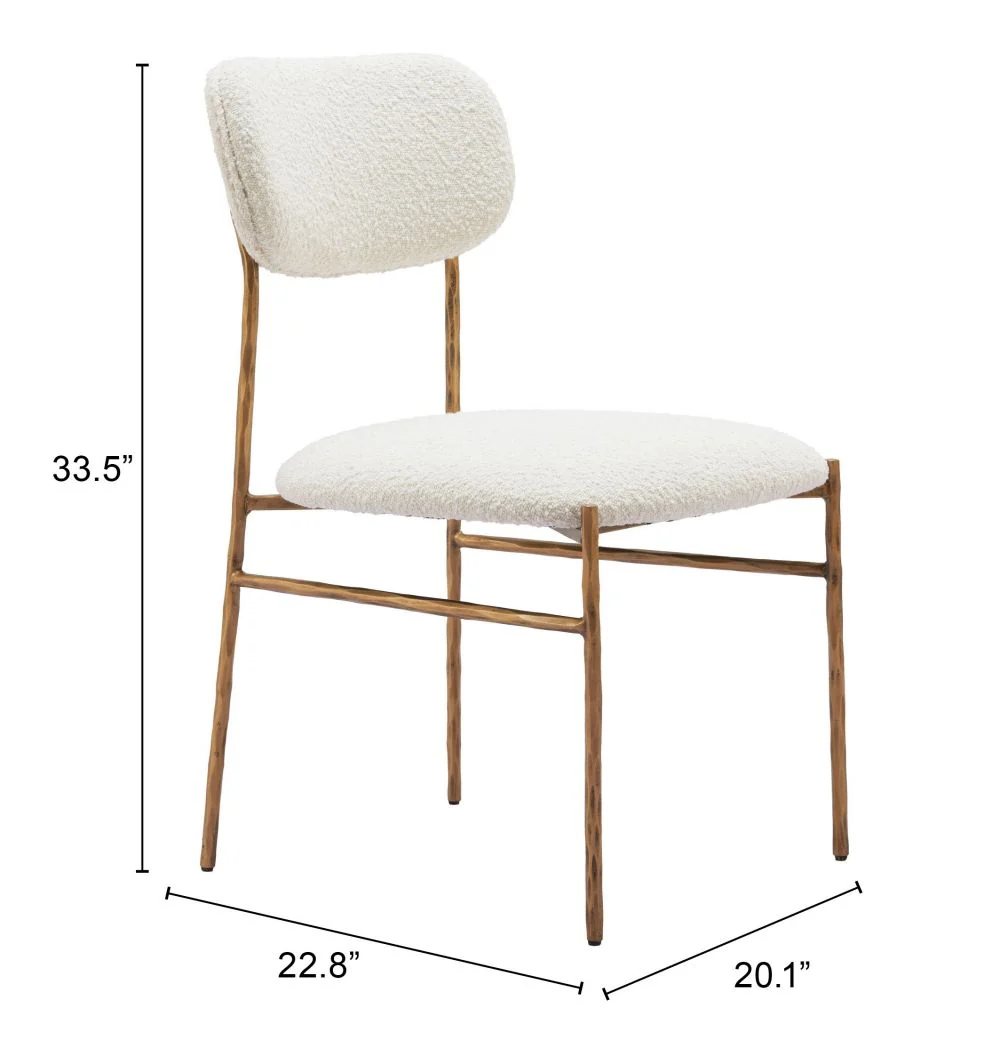 Sydhavnen Dining Chair Cream & Gold 110276 - Image 7