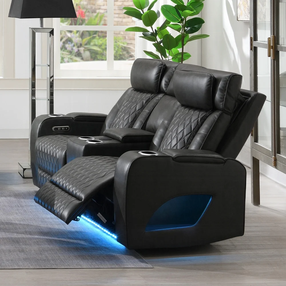 Taddeo Power Motion Gray Sofa & Loveseat - Image 14