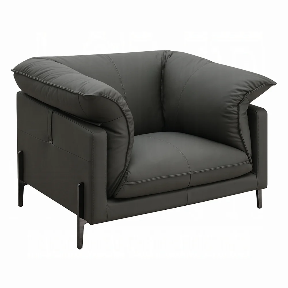 Tadi Gray Top Grain Leather Chair LV04512 - Image 2