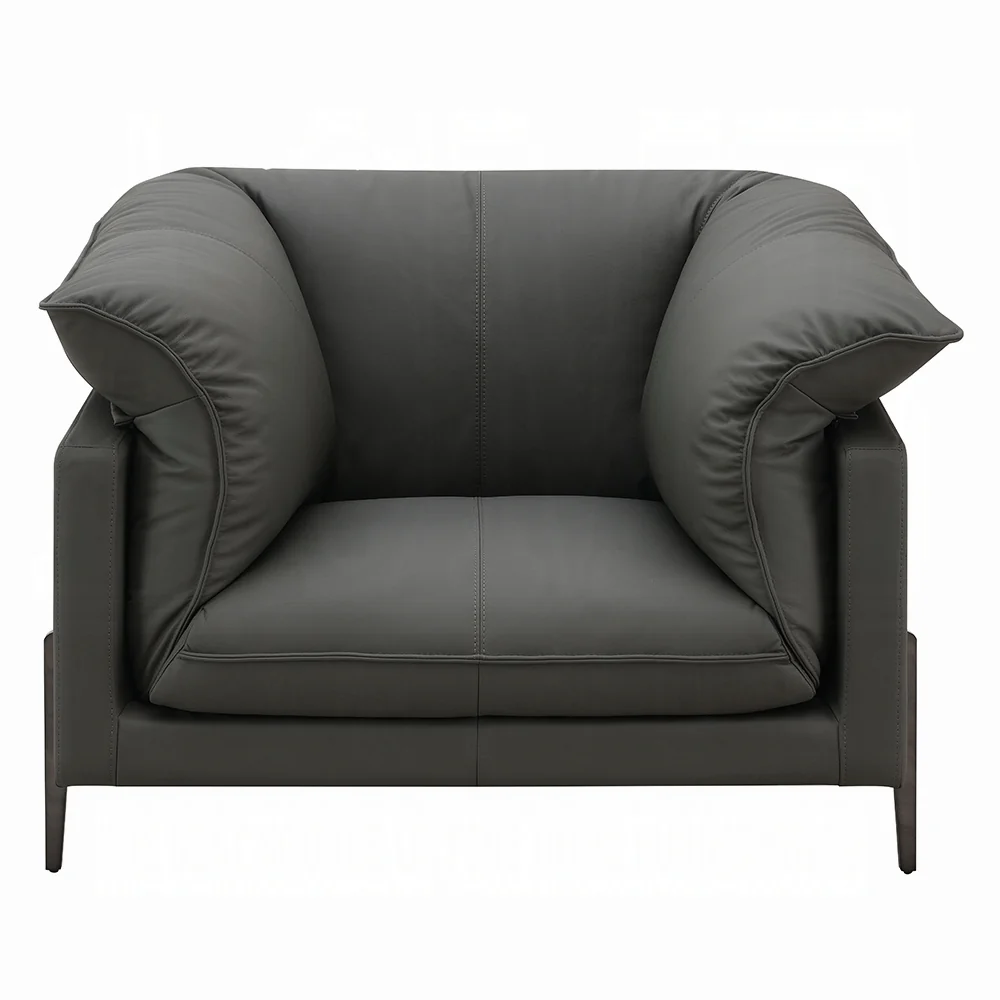 Tadi Gray Top Grain Leather Chair LV04512 - Image 3