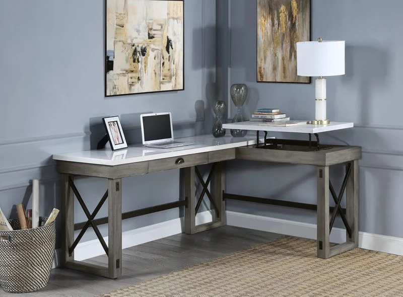 Talmar Corner Lift Top Writing Desk w/Marble Top - Image 2