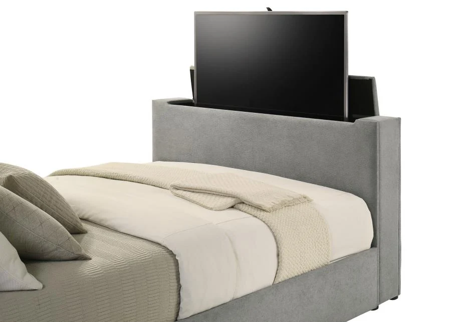 Tara King Gray Upholstered TV Bed - Image 11