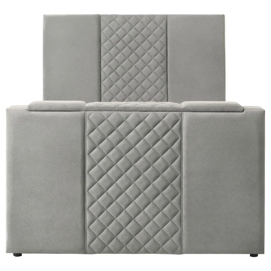 Tara King Gray Upholstered TV Bed - Image 6
