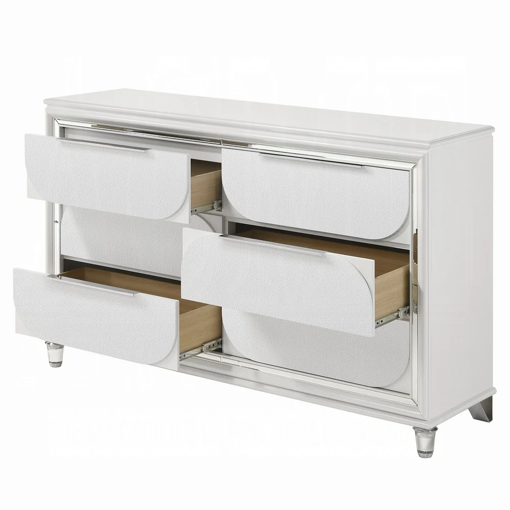 Tarian 4 Pc King Pearl White Bedroom Set - Image 18