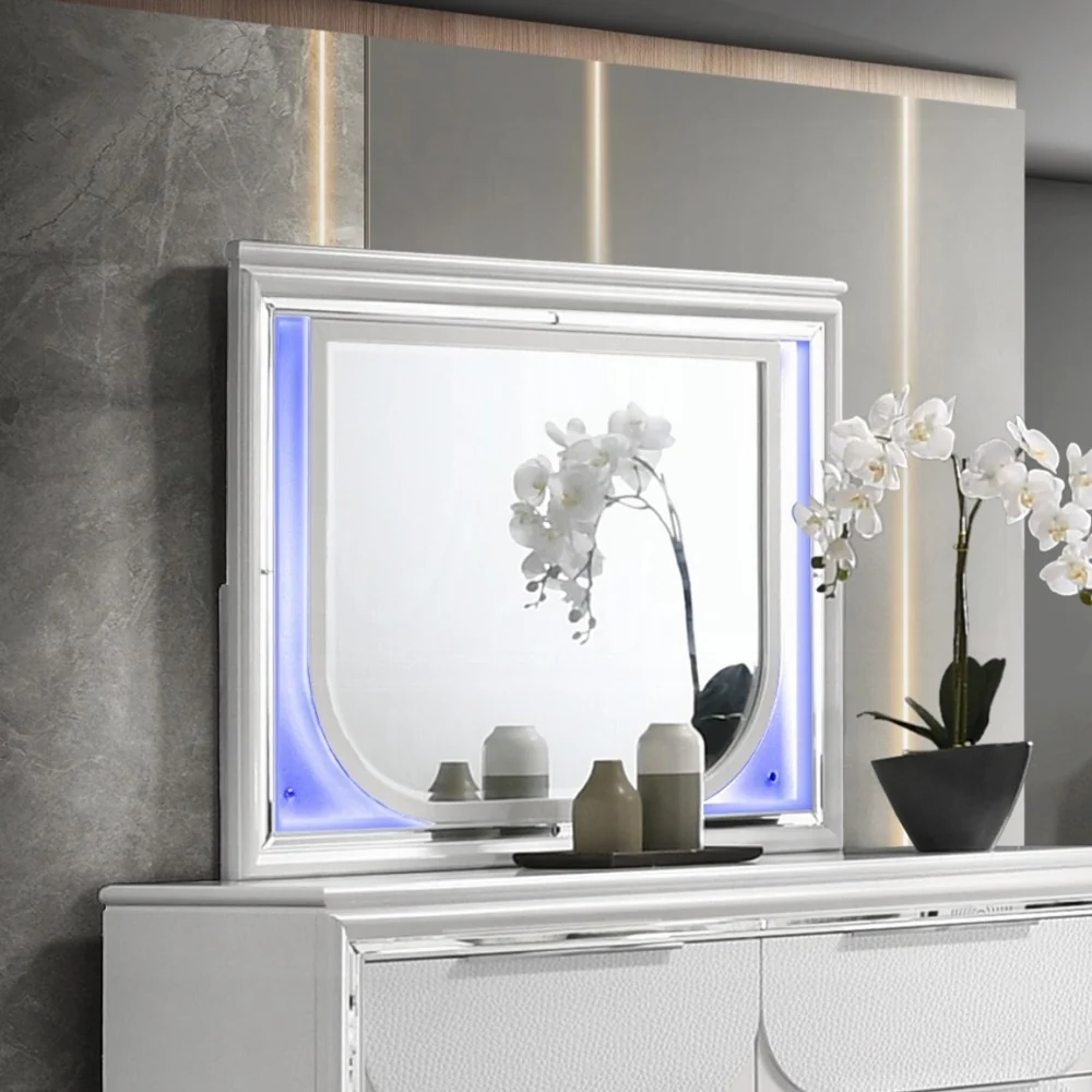 Tarian 4 Pc King Pearl White Bedroom Set - Image 19