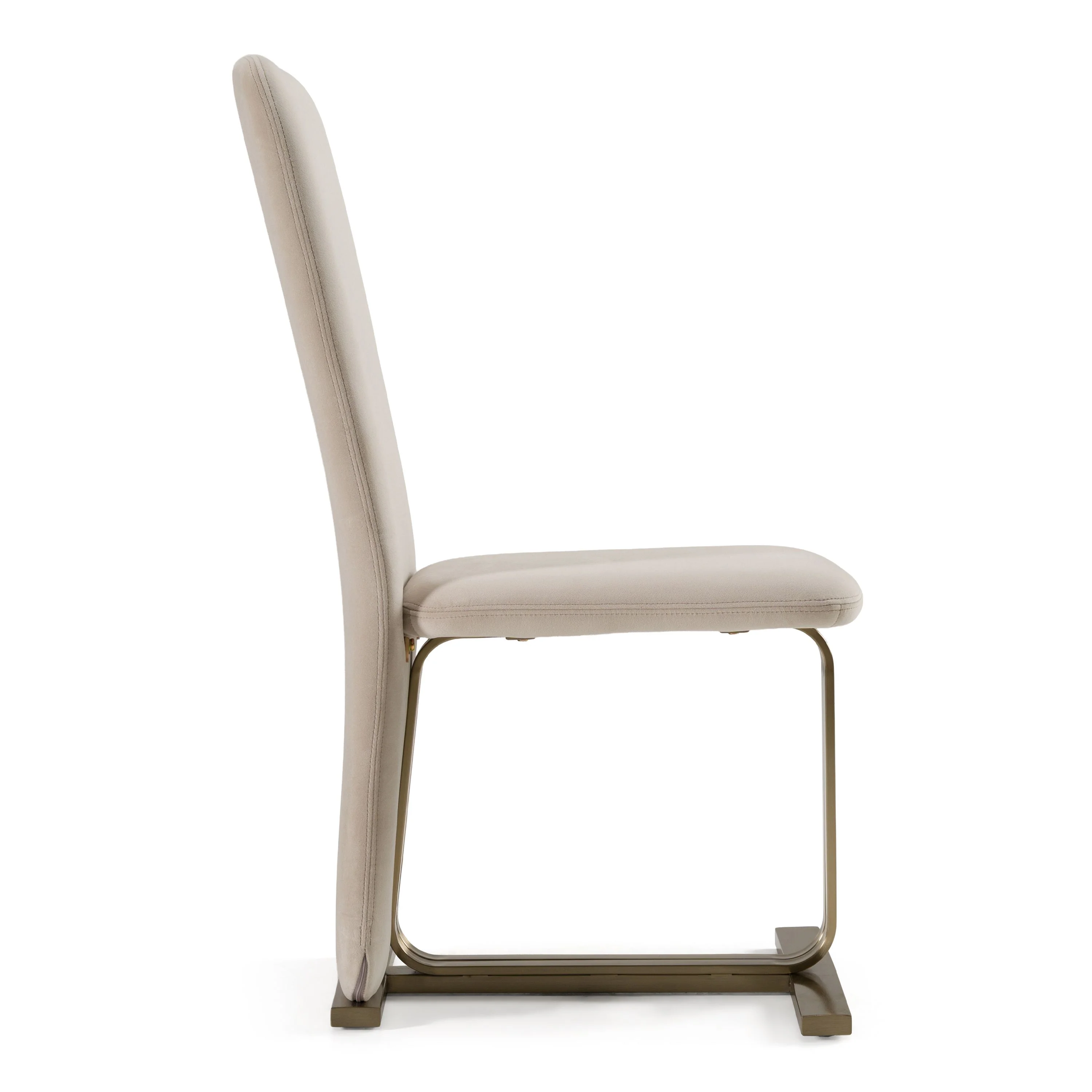 Tasha Modern Light Beige Grey Velvet Chair - Image 3