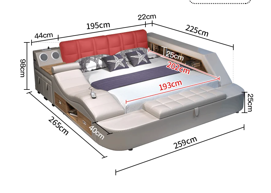 Tesla Grey Leather Eastern King Bed - Image 4