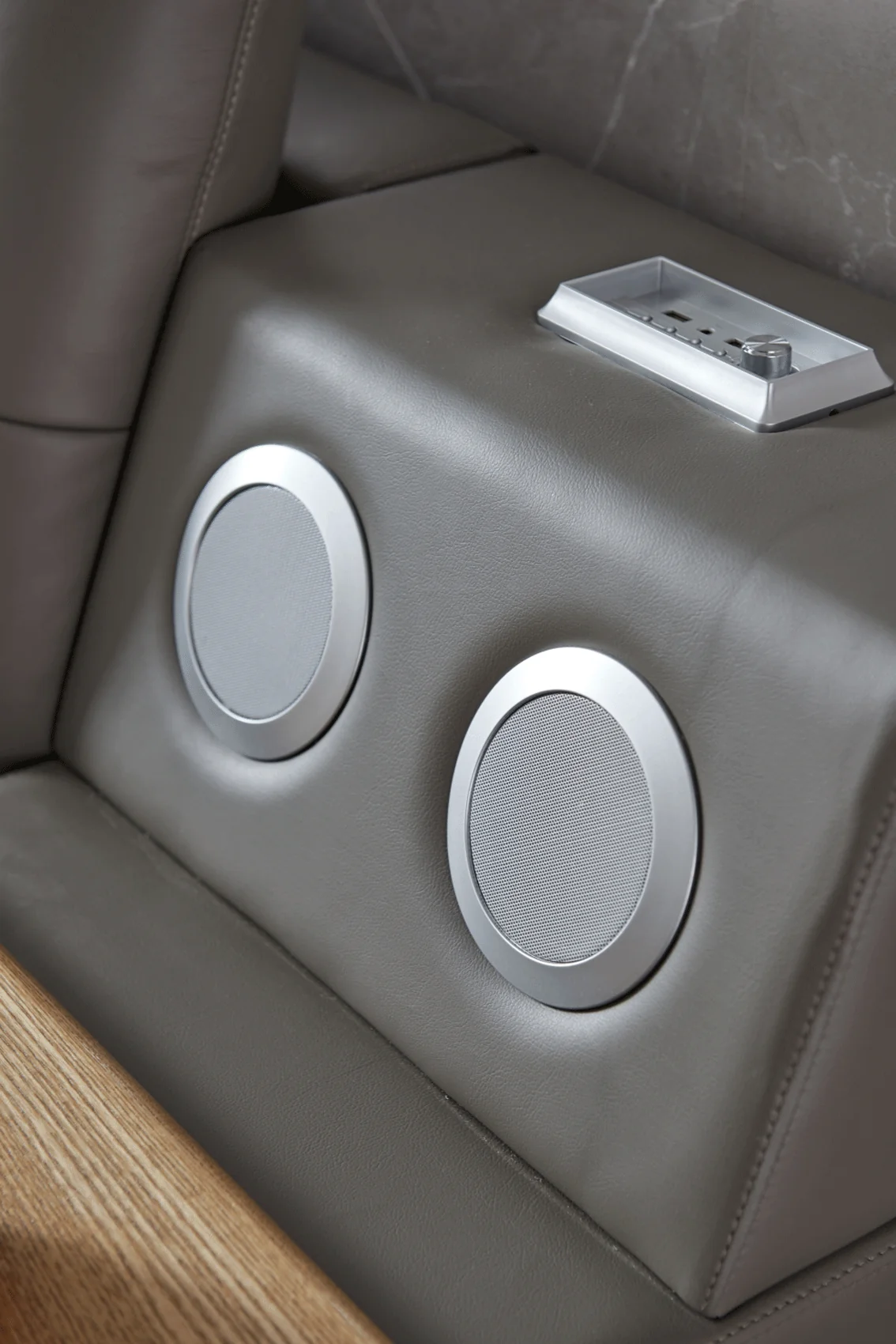 Tesla Grey Leather Eastern King Bed - Image 8