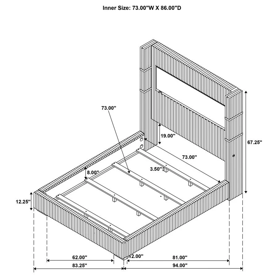 Tisdall Upholstered Flame Visualizer California King Bed - Image 13