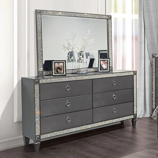 Titania FM7240GY Grey Glam Bedroom Collection - Image 4