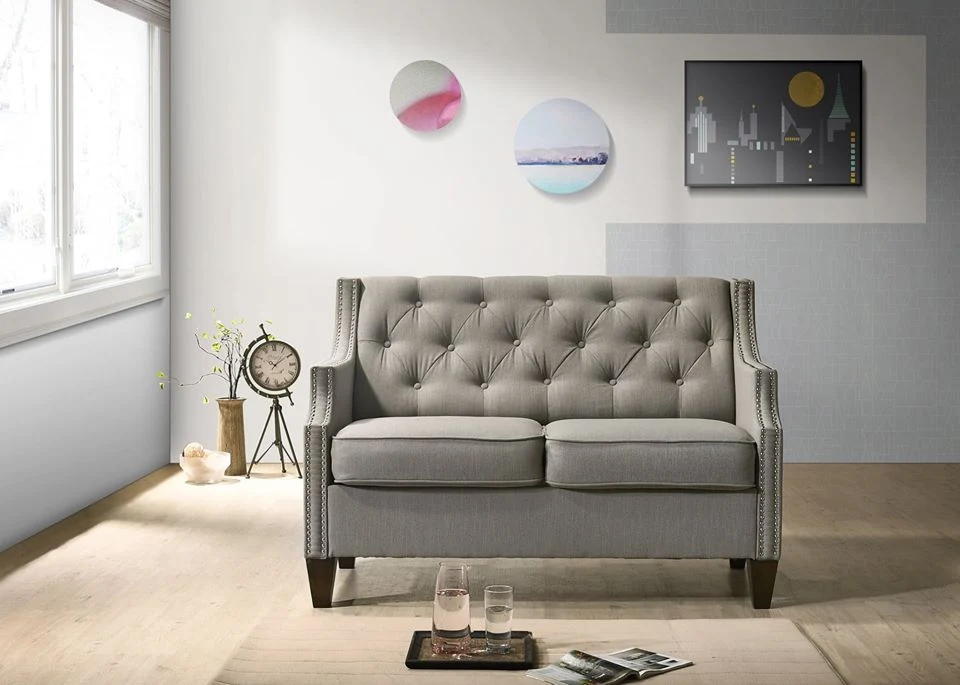 Tufted Sofa & Loveseat - Grey or Beige - Image 3