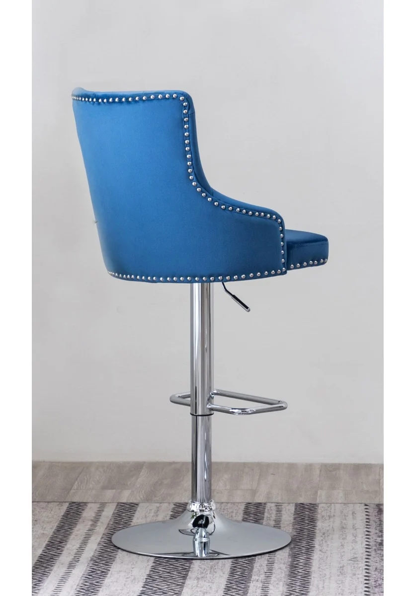 Tufted Velvet 2 Upholstered Adjustable Bar Stools - Image 4