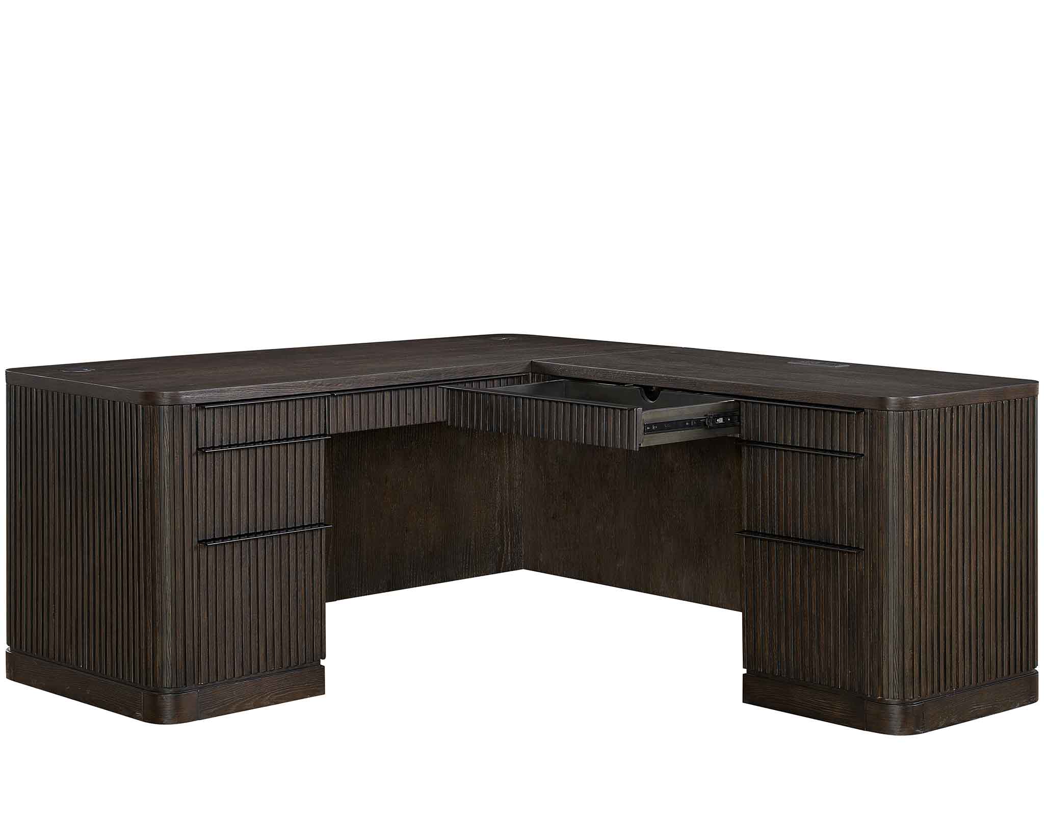 Tulane L Shape Chocolate Pedestal Desk IMTU684R-KIT - Image 3