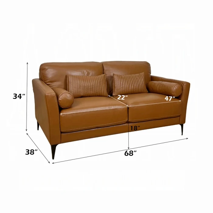 Tussio Saddle Tan Leather Sofa Set - Image 5