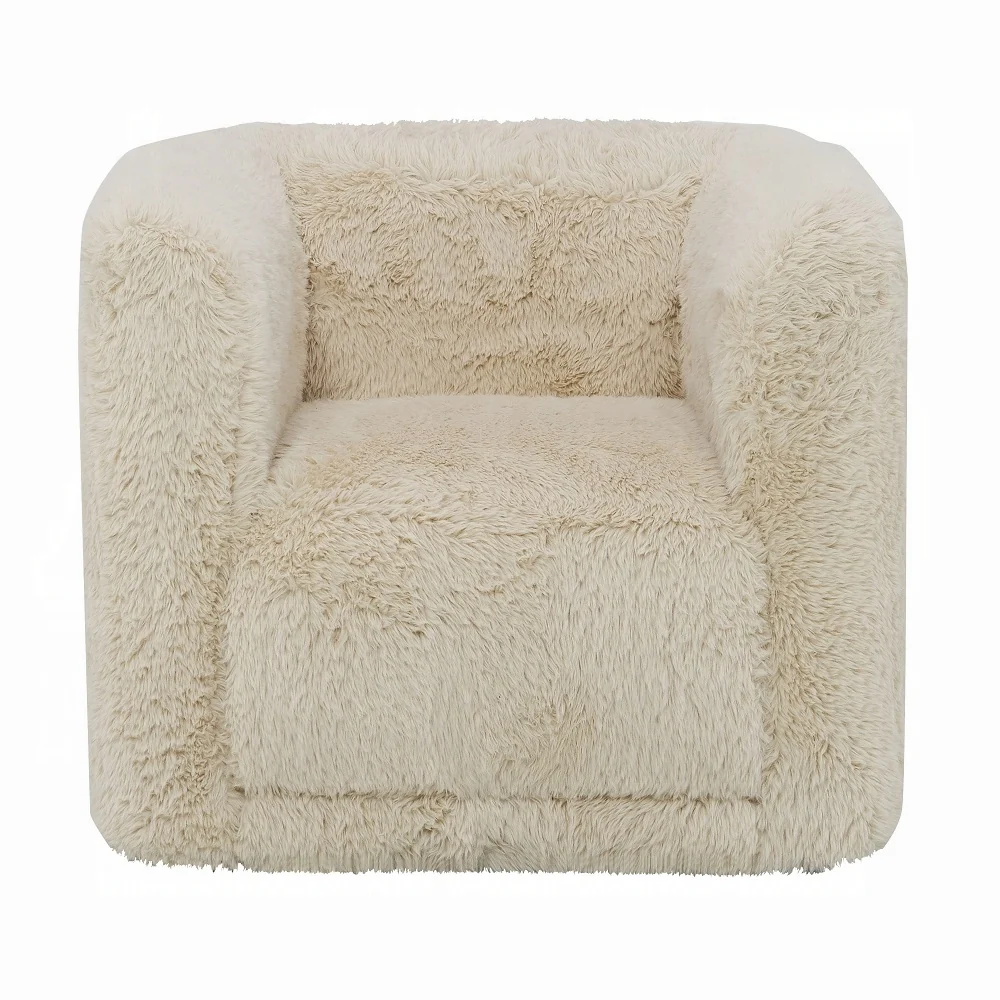 Upendo Beige Linen Swivel Chair - Image 2