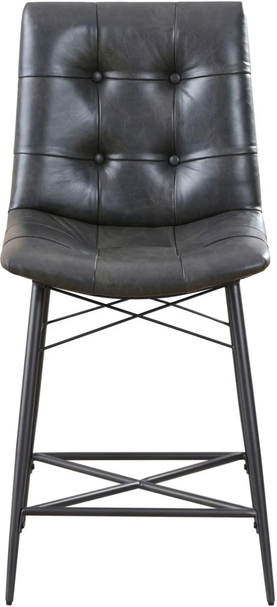 Aiken Upholstered Tufted Brown Stools - Grey - Image 2