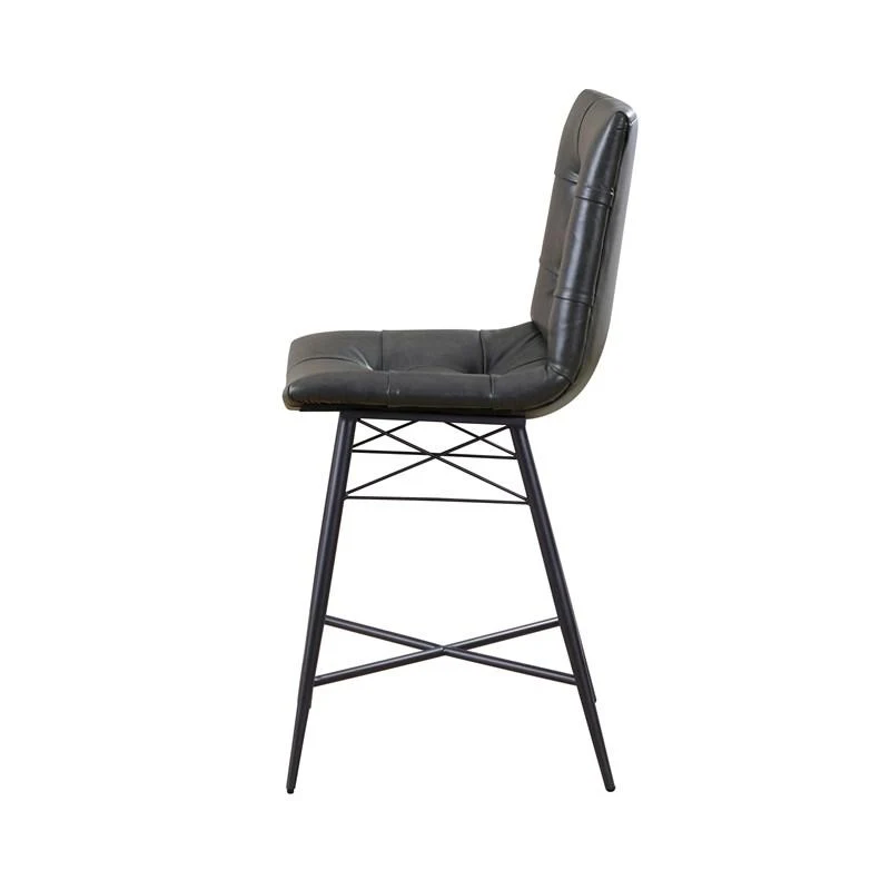 Aiken Upholstered Tufted Brown Stools - Grey - Image 3