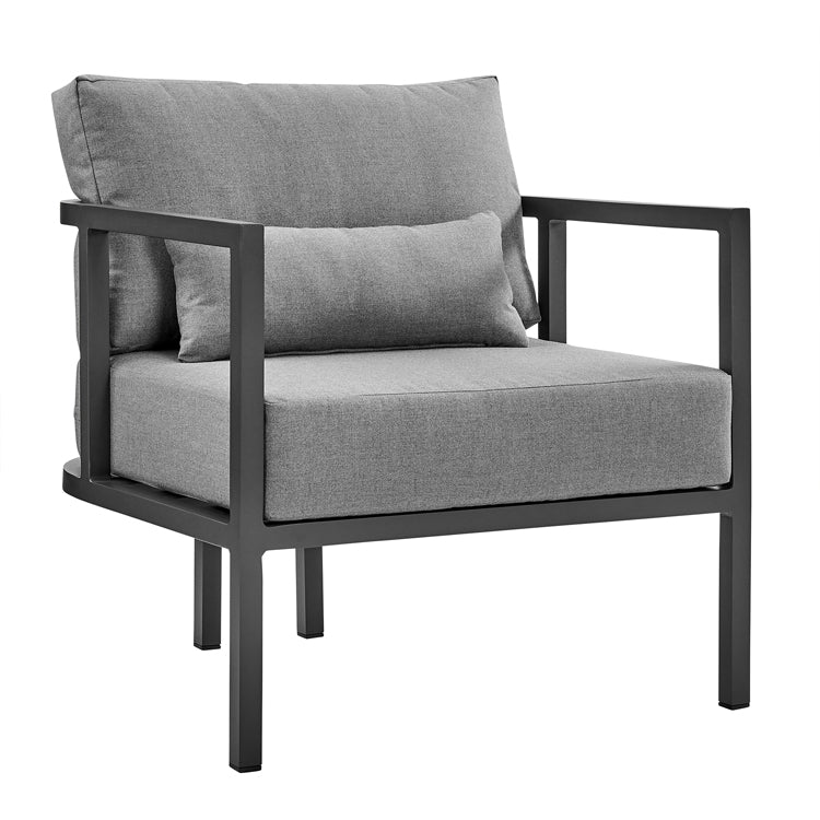 Valentina 4 Pc Dark Grey Armen Living Outdoor Seating Set - Image 5