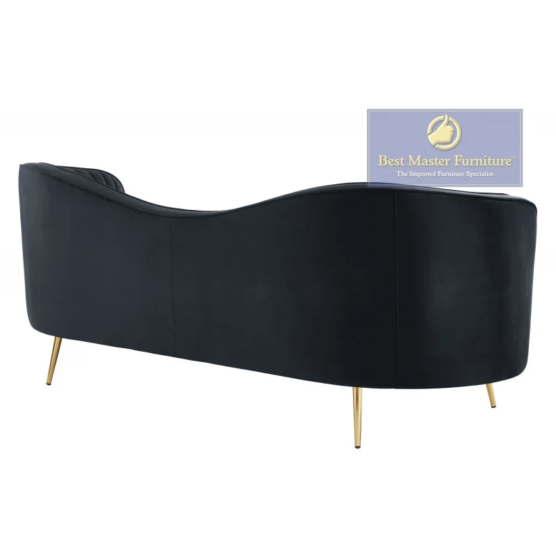 Velour Sofa Set HZ1925 w/Gold Legs - 2 Color Choices - Image 3