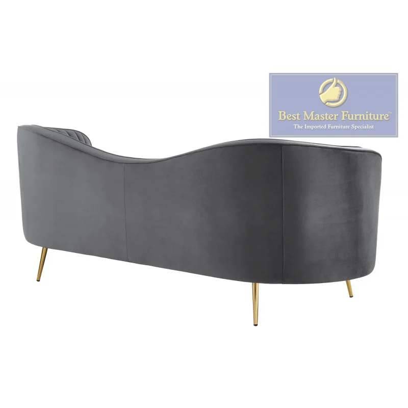 Velour Sofa Set HZ1925 w/Gold Legs - 2 Color Choices - Image 4