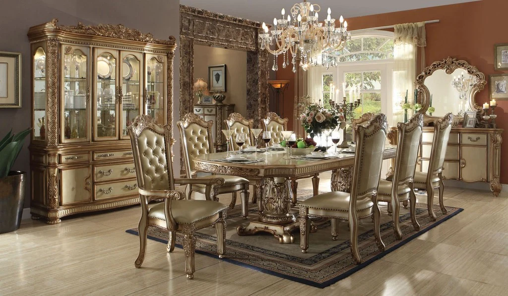 Vendome Gold Patina Dining Set by Acme Furniture