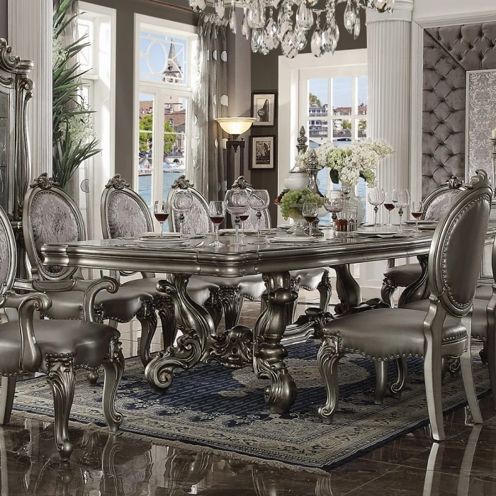 Versailles Antique Platinum Rectangular Dining Set - Image 2