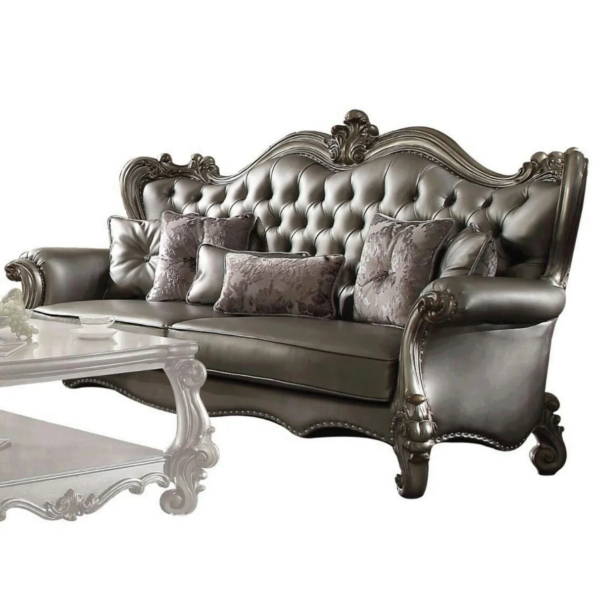 Acme 56820 Versailles Sofa Collection - Antique Platinum Finish - Image 5